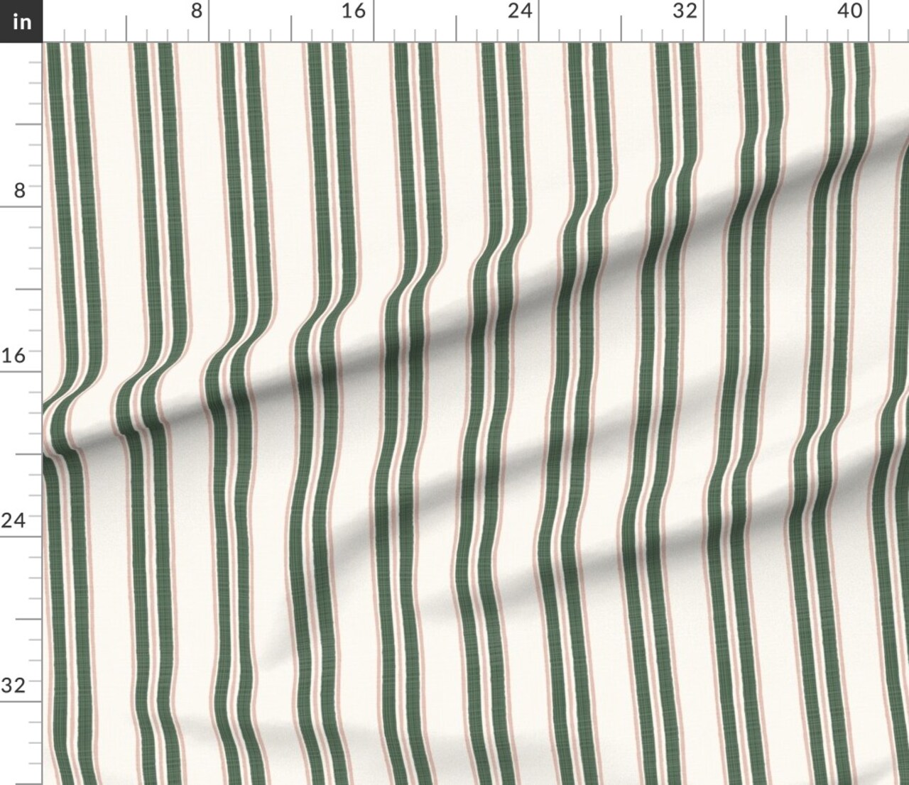 Preppy Grandmillennial Ticking Stripe Stripes Classic Traditional Pink Green Cross Hatch Lines Country Club Summer Camp Dark And Double Modern Custom Printed Fabric by Spoonflower Various Fabrics by the Yard or Fat Quarter